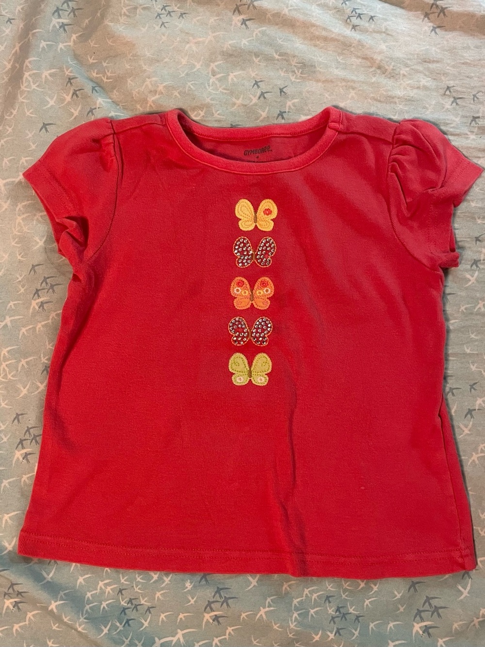 Gymboree Red Short-Sleeve Tee with Butterfly Appliqués